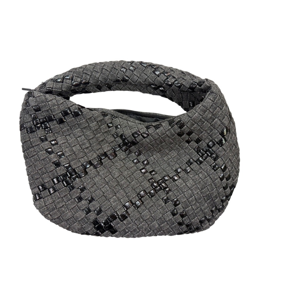 Haute‎ Shore Mini Hobo Bag Womens Small Grey Black NWT Woven Handbag